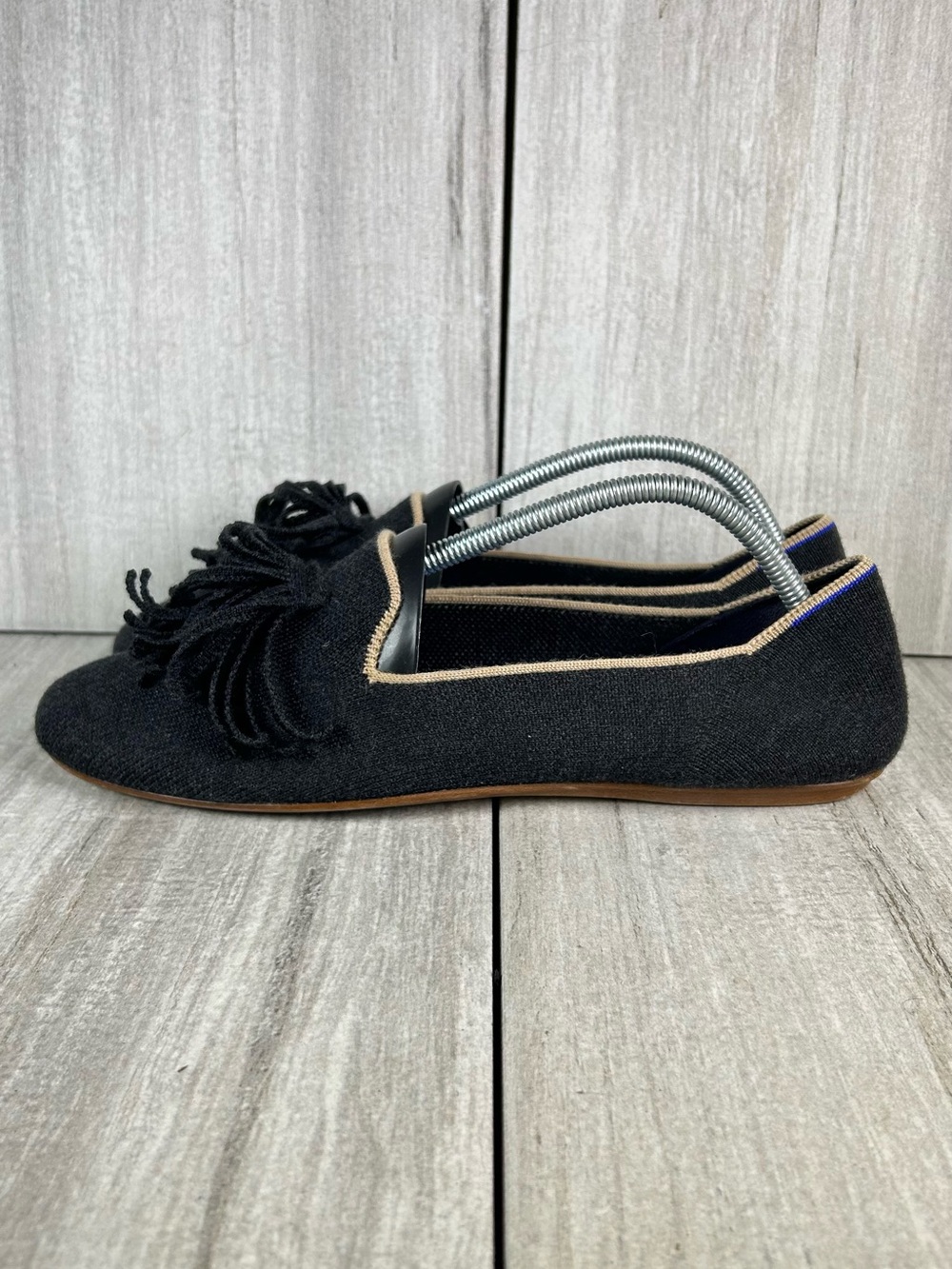 Rothy’s Charcoal Merino Wool Tassel Ballet Loafer Casual Shoe Women’s Size 10.5 - Picture 2 of 11